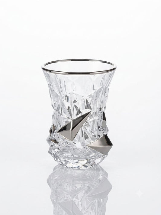 Crystal and Platinum Tea Cups - Glacier
