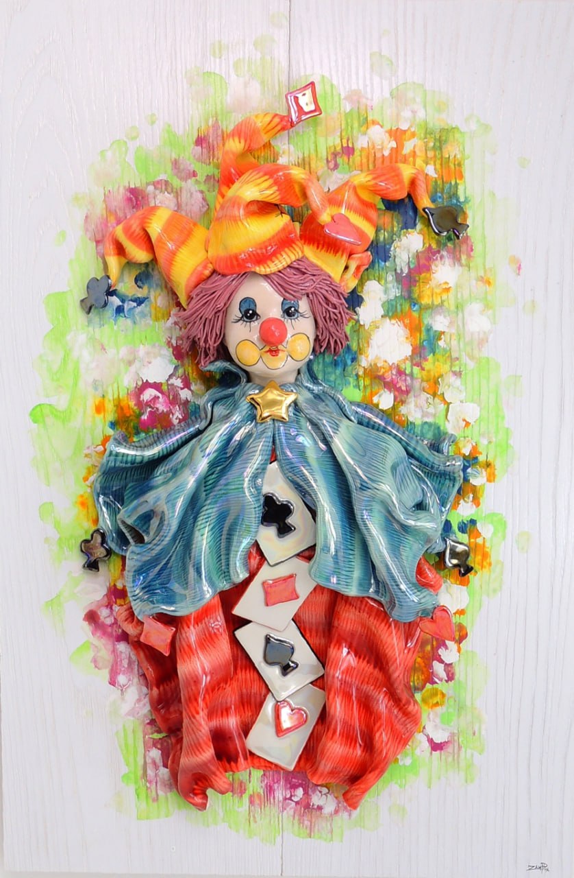 Clown with cards